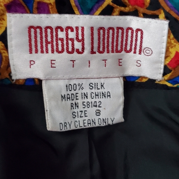 Maggie London 100% Silk Blazer Lightweight Jacket size 8 - Picture 5 of 5